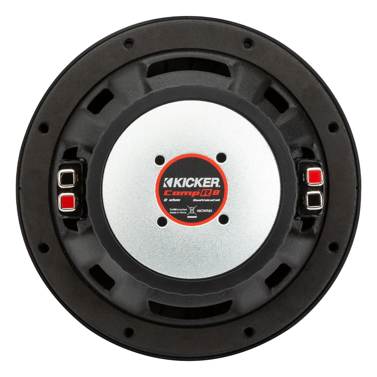 KICKER CompR 8 Inch Dual 4 Ohm DVC 600W Peak Power Car Audio Subwoofer