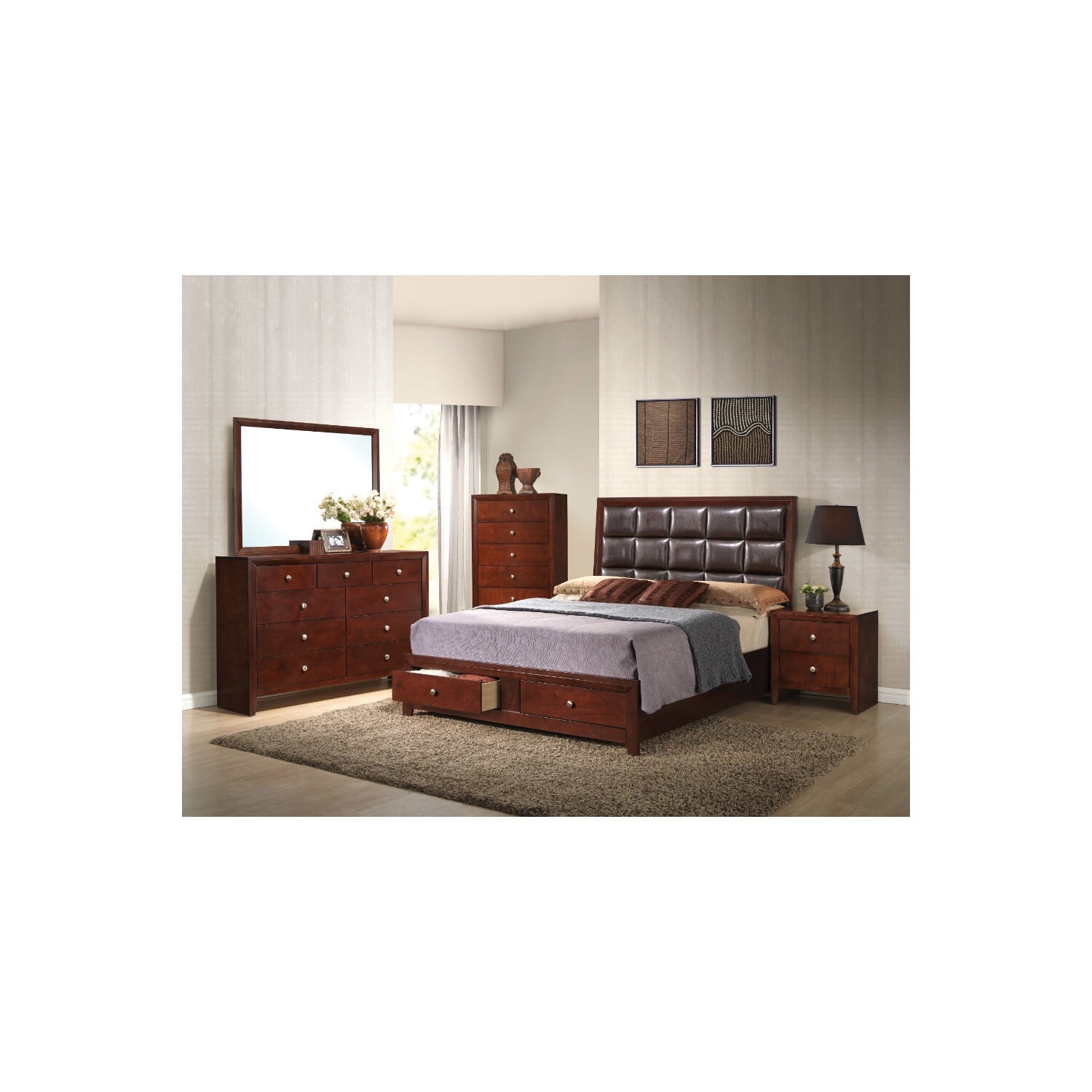 BenJara Well designed Luxurious Queen Size Bed With Storage, Brown