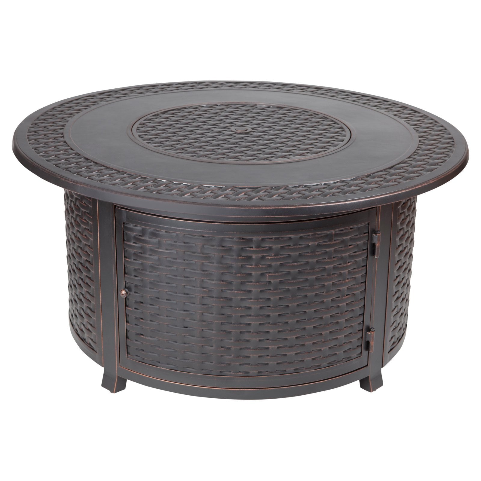Fire Sense Bellante Woven Cast Aluminum Propane Fire Table with FREE Cover