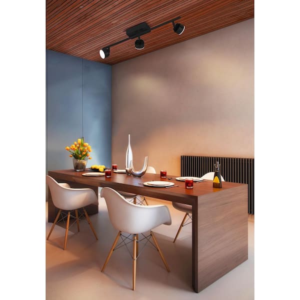 Armento 1 ft. 3-Light Black Integrated LED Fixed Track Lighting Kit