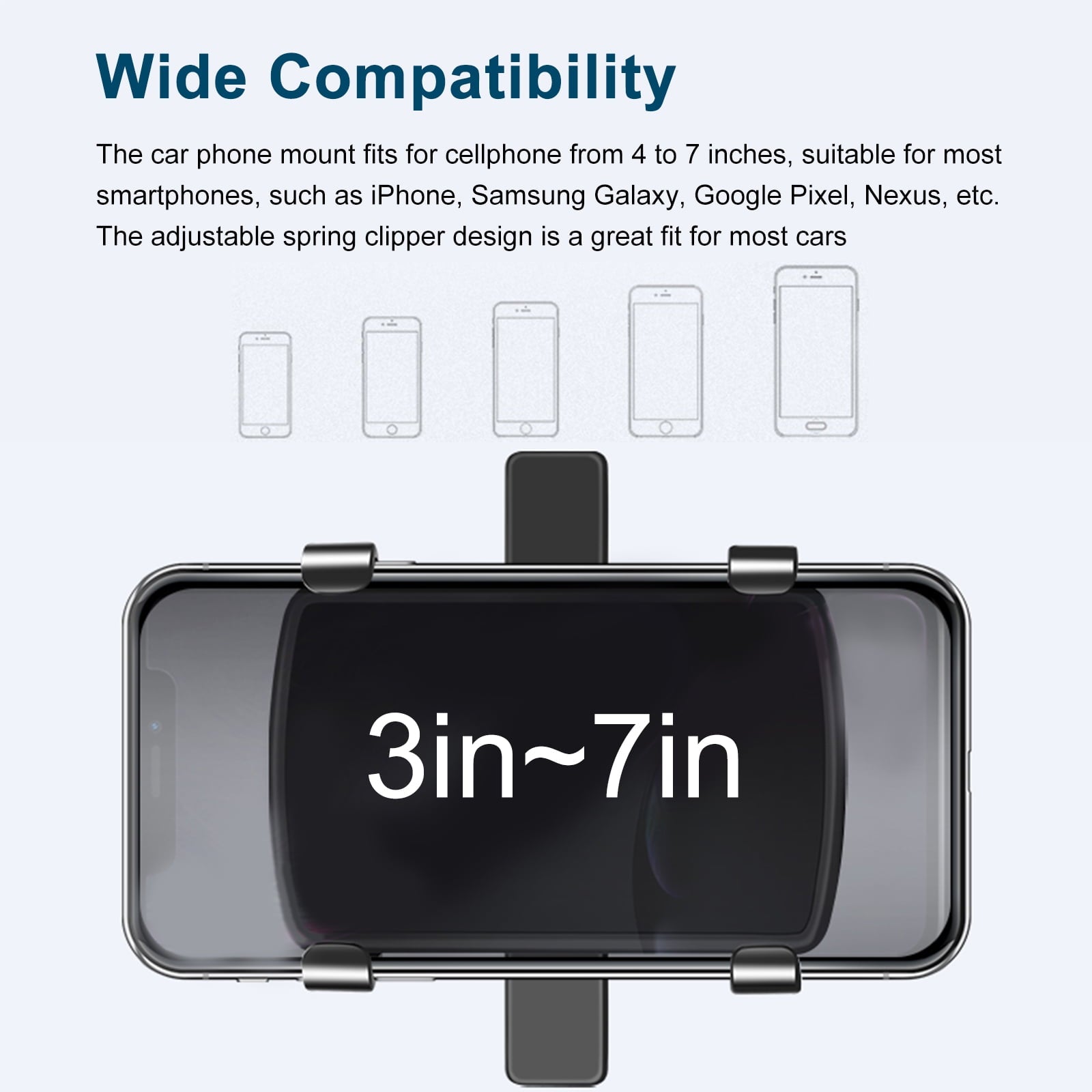 Car Phone Holder Mount, EEEkit Dashboard Phone Car Mount, 360 Degree Rotation Dashboard Cell Phone Holder, Cell Phone Car Clip Mount Stand Fit for iPhone, Galaxy Smartphones