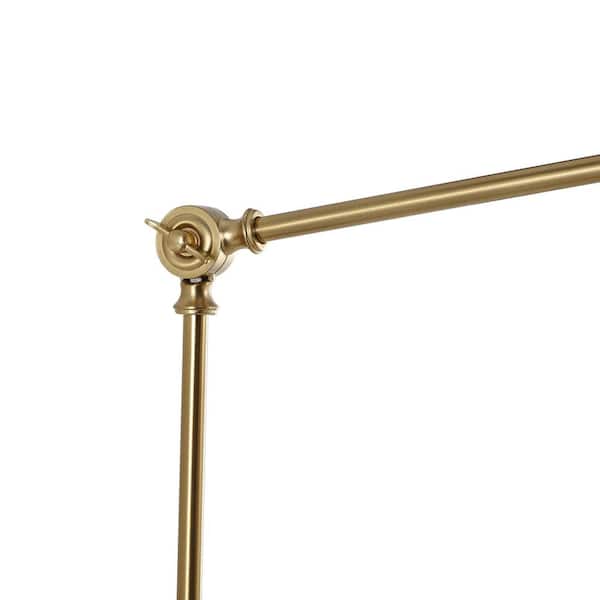 Brass with Rattan Lamp Shade Swing Arm Wall Lamp (Set of 2)