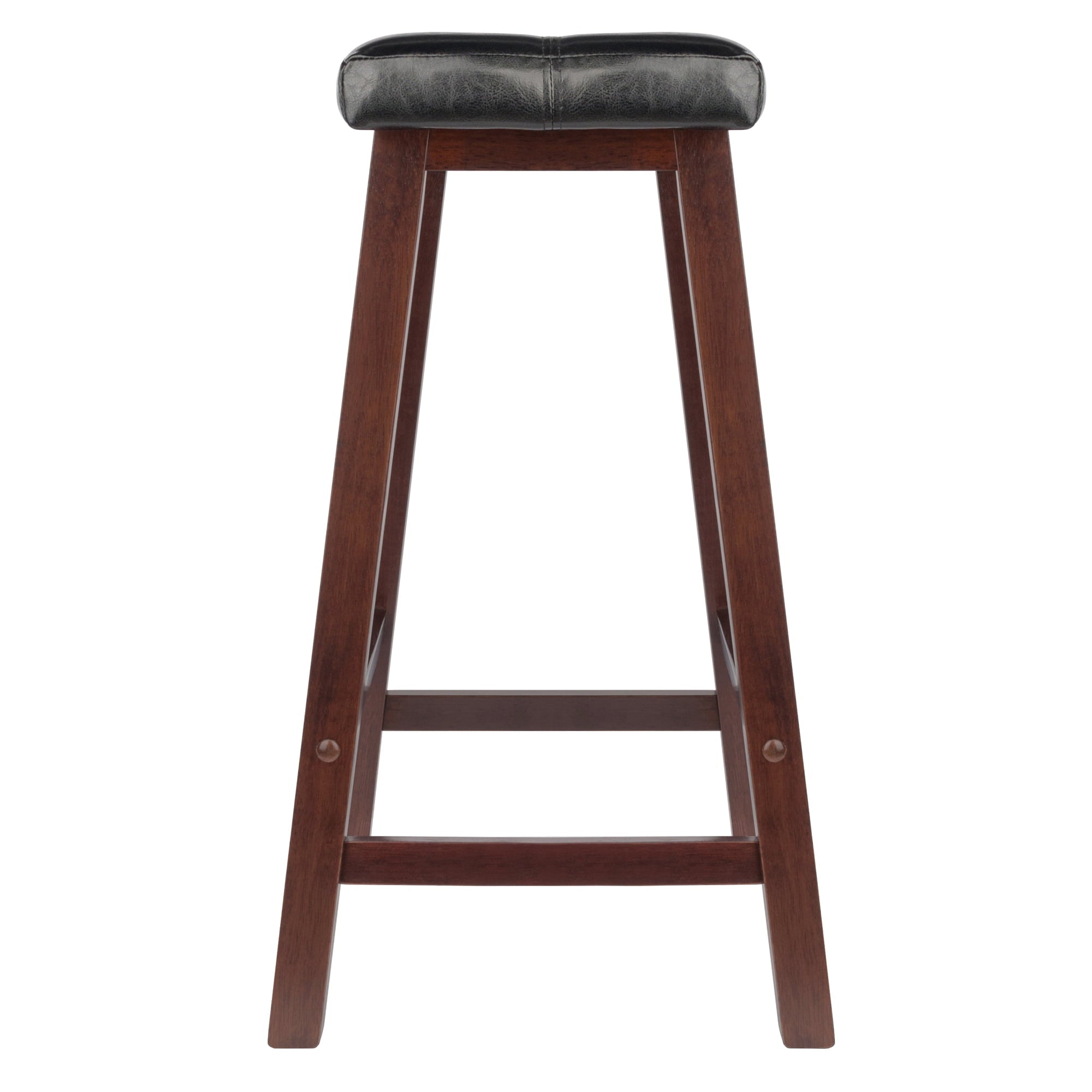 Winsome Wood Mona Cushion Saddle Seat Counter Stool, Black & Walnut