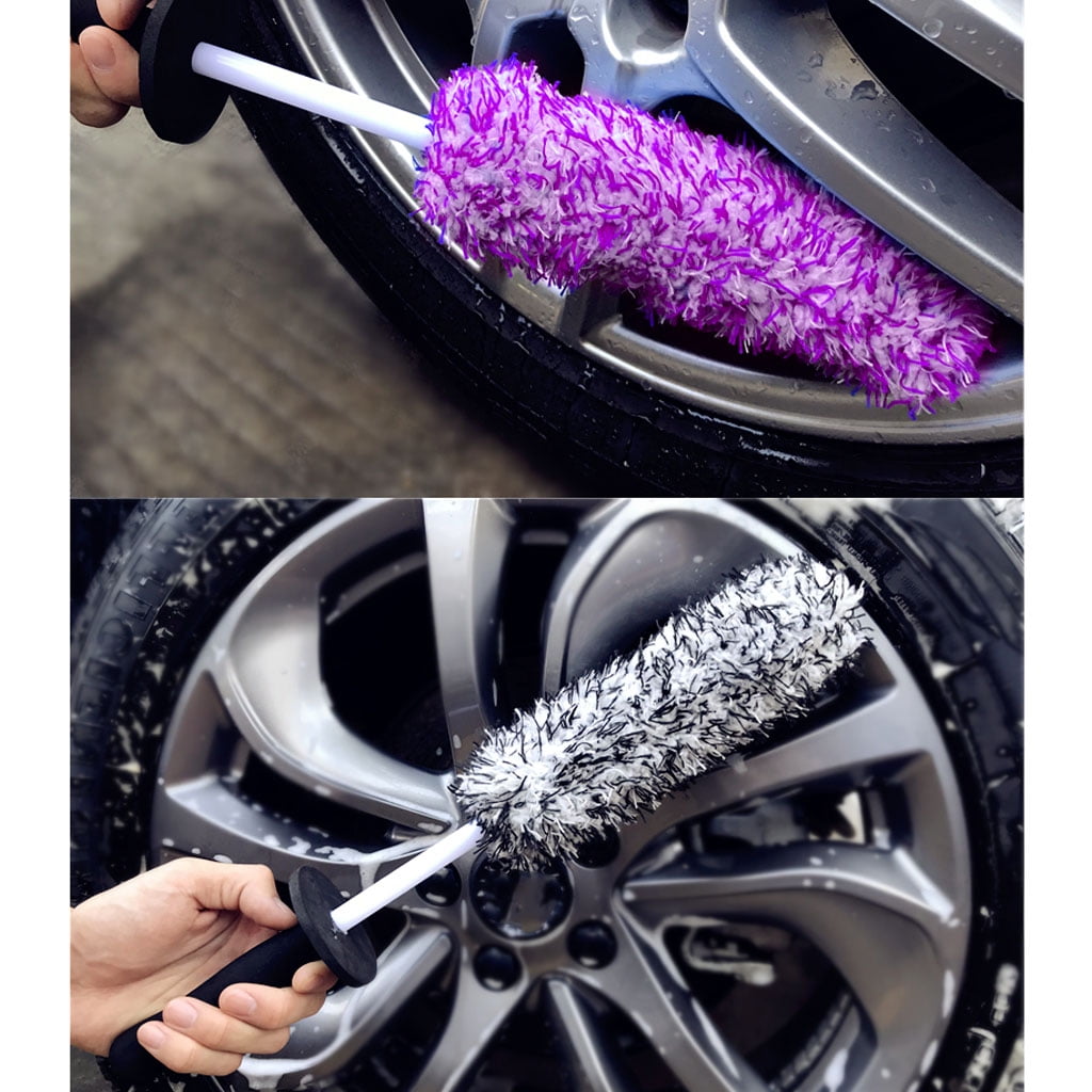 ZUARFY Wheel Tire Brush Car Rim Detailing Brushes Cleaning Microfiber Cleaning Cloth