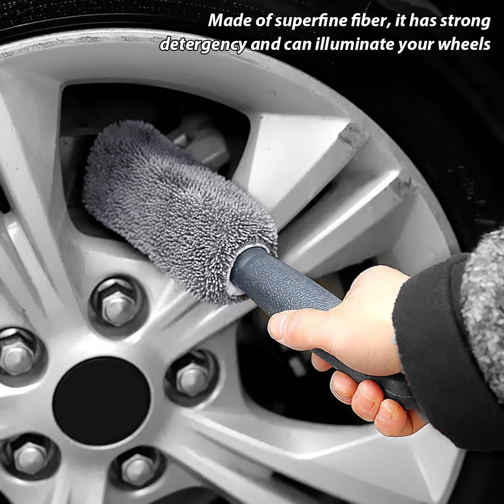 Car Wheel Rim Wash Cleaning Brush Microfiber Tire Duster Cleaner Auto Detailing Washing Tool
