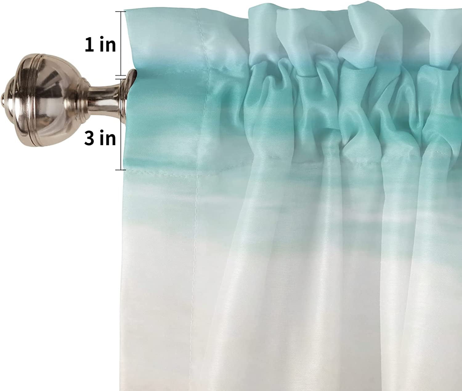 PKQWTM Starfishes Seashells Sandy Beach Window Curtain Valance Rod Pocket 54x18 inch