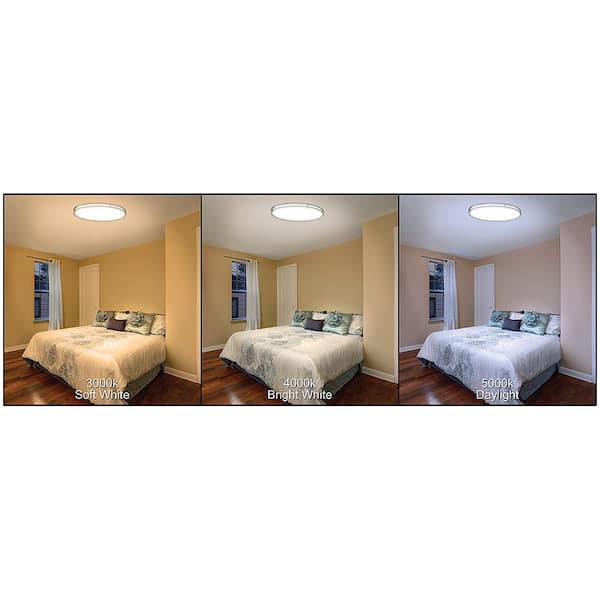 32 in. Orbit Oval Color Selectable CCT LED Flush Mount Brushed Nickel Ceiling Light 3000 Lumens Dimmable
