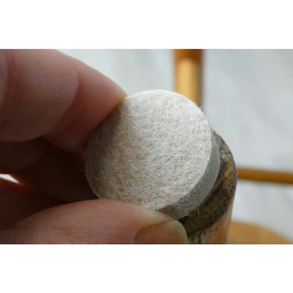 1 in. Beige Round Felt Heavy Duty Self-Leveling Adhesive Furniture Pads (8-Pack)