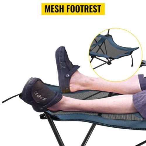 Folding Camp Chair Reclining Camp Chair with Height Adjustable Lounge Chair