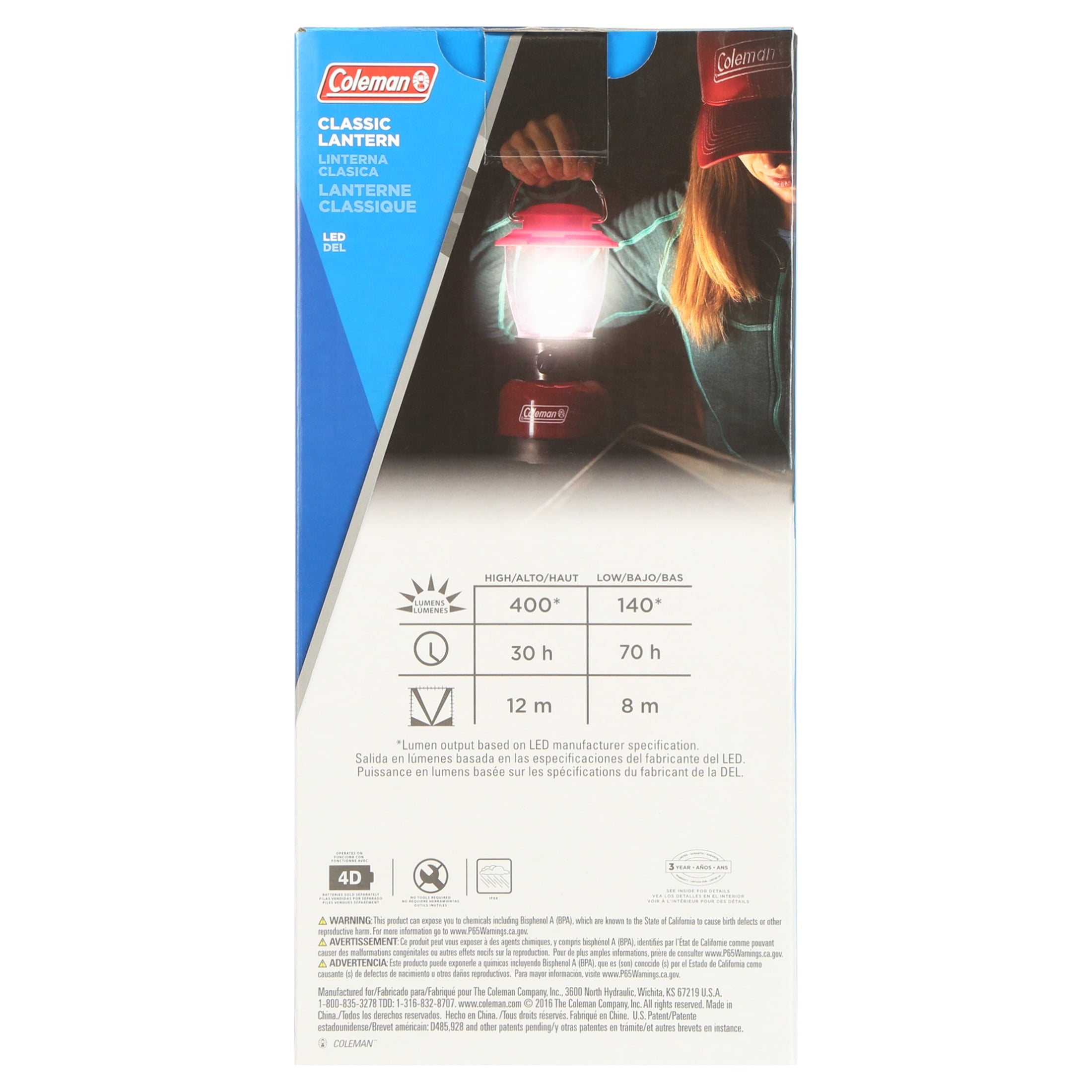 Coleman 400 Lumens Personal LED Lantern with 4D Battery
