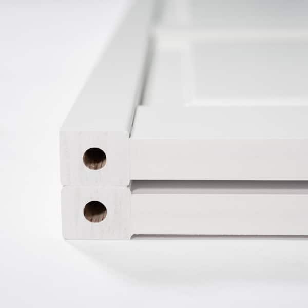 36 in. x 80 in. Traditional Louver Panel White Solid Core Wood Bi-fold Door