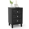 Costway Nightstand Sofa Side Coffee Table with  3 Drawer for Bedroom Living Room Black