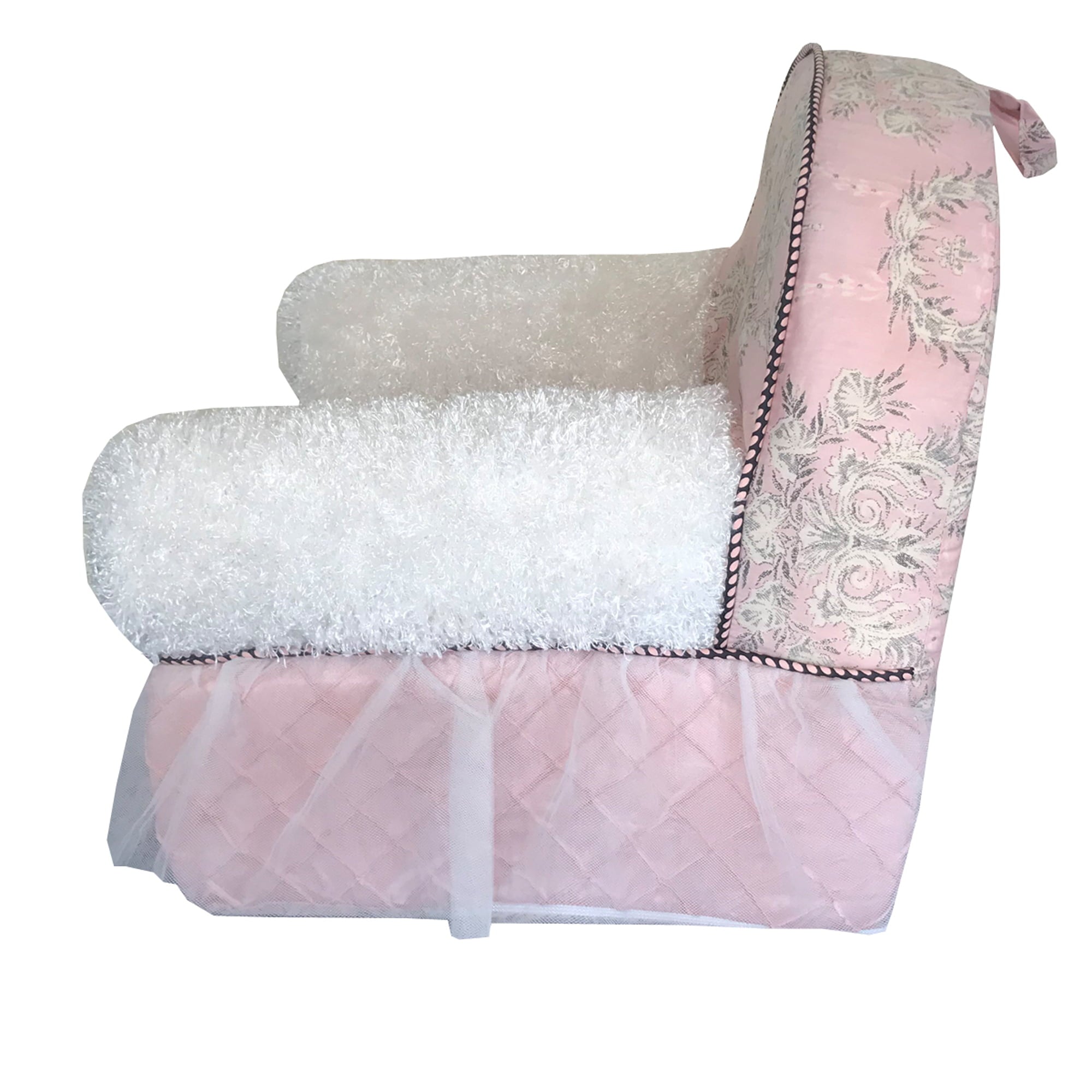 Cotton Tale Designs 100% Cotton Soft Pink loral Baby Toddler Foam Chair, Tea Party