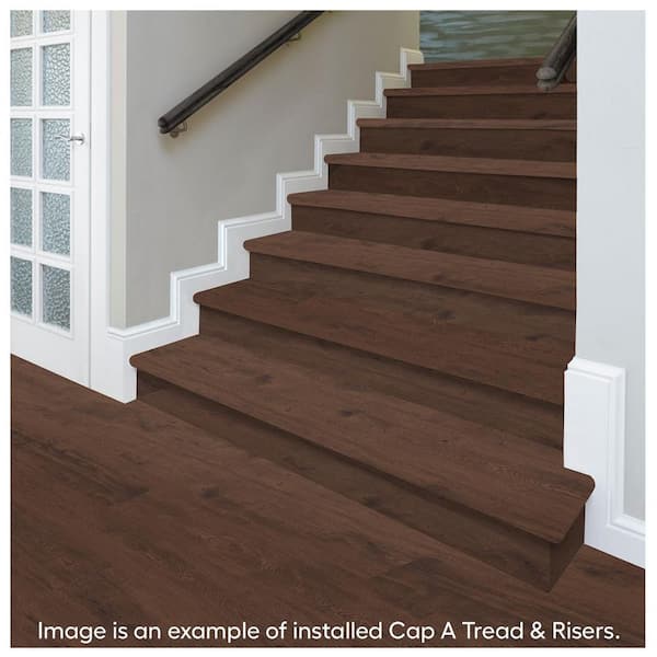 Hunting Trail Oak 47 in. L x 12.15 in. W x 2.28 in. T Laminate Stair Tread and Reversible Riser Kit Adhesive