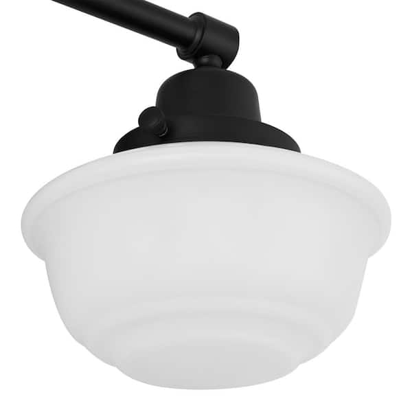 Belvedere Park 23.25 in. 3-Light Espresso Bronze Farmhouse Bathroom Vanity Light with Frosted Glass Shades