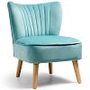 Costway Armless Accent Chair Modern Velvet Leisure Chair Single Upholstered Green