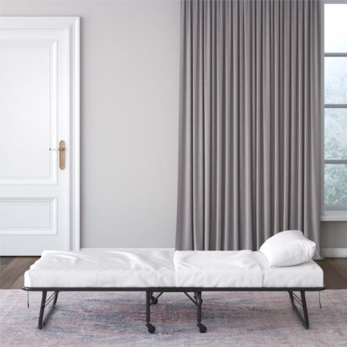 TWIN FOLDING BED Cot 4" Foam Mattress Guest Roll Away Camping Portable Sleeper