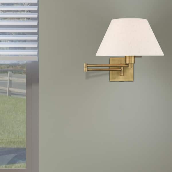 Swing Arm Wall Lamps 1 Light Antique Brass Swing Arm Wall Lamp
