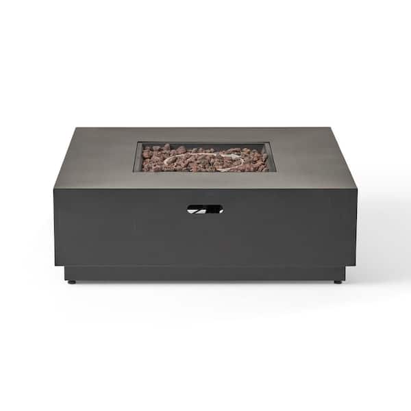 Reign Dark Gray Square Metal Fire Pit (No Tank Holder)