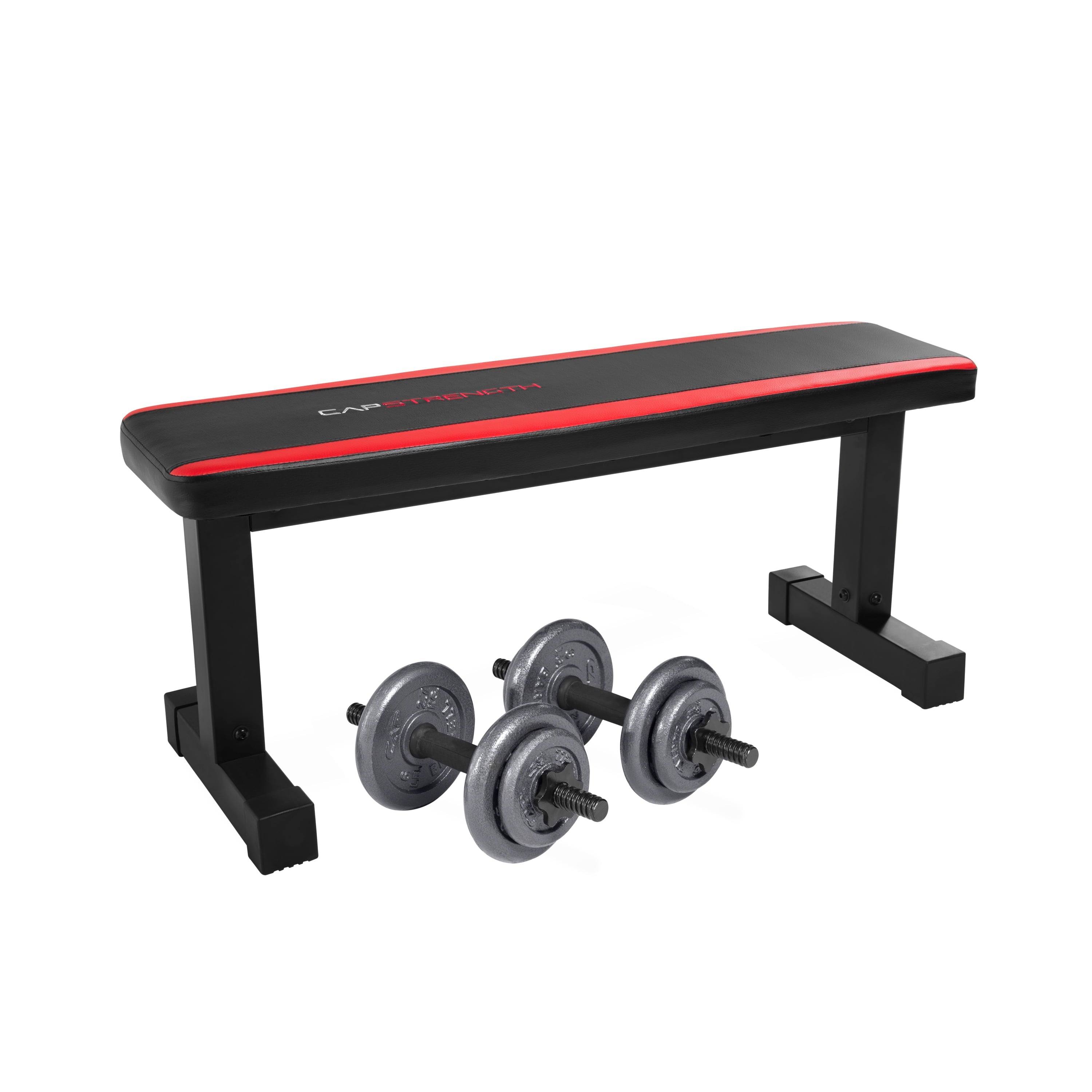 CAP Strength Deluxe Flat Fitness Weight Bench, Black