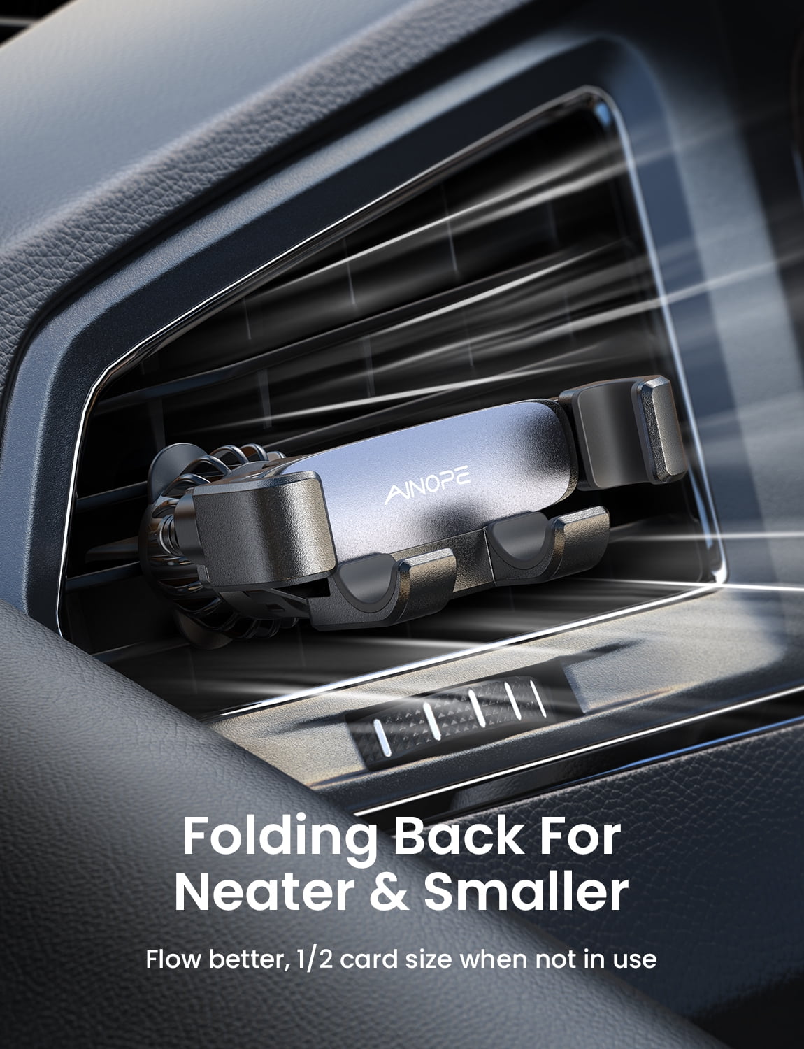 AINOPE Car Phone Holder Mount 2022 Upgraded Gravity Car Phone Mount with Newest Air Vent Clip Auto Lock Hands Free Cell Phone Holder Mount for Car Compatible for iPhone 13 Pro Max & All Phones