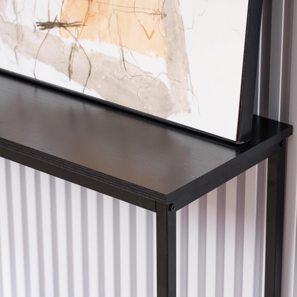 Ktaxon Modern Multifunction Console Table Sofa Table TV Stand with Sturdy Metal Frame in Entryway,Living Room,Hallway,Black Finish