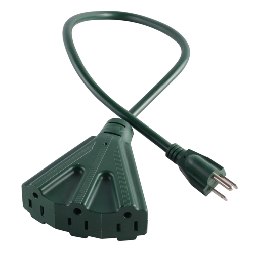 80697 Heavy Duty Indoor/Outdoor Triple Tap 3 Ft. Extension Cord -16 AWG/3C-ETL A