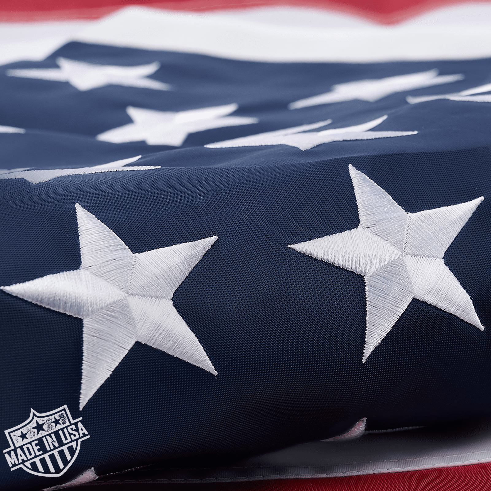 American Flag 4x6 FT Outdoor - Made in USA, USA Heavy duty US Flags with Luxury Embroidered Stars, Sewn Stripes and Brass Grommets