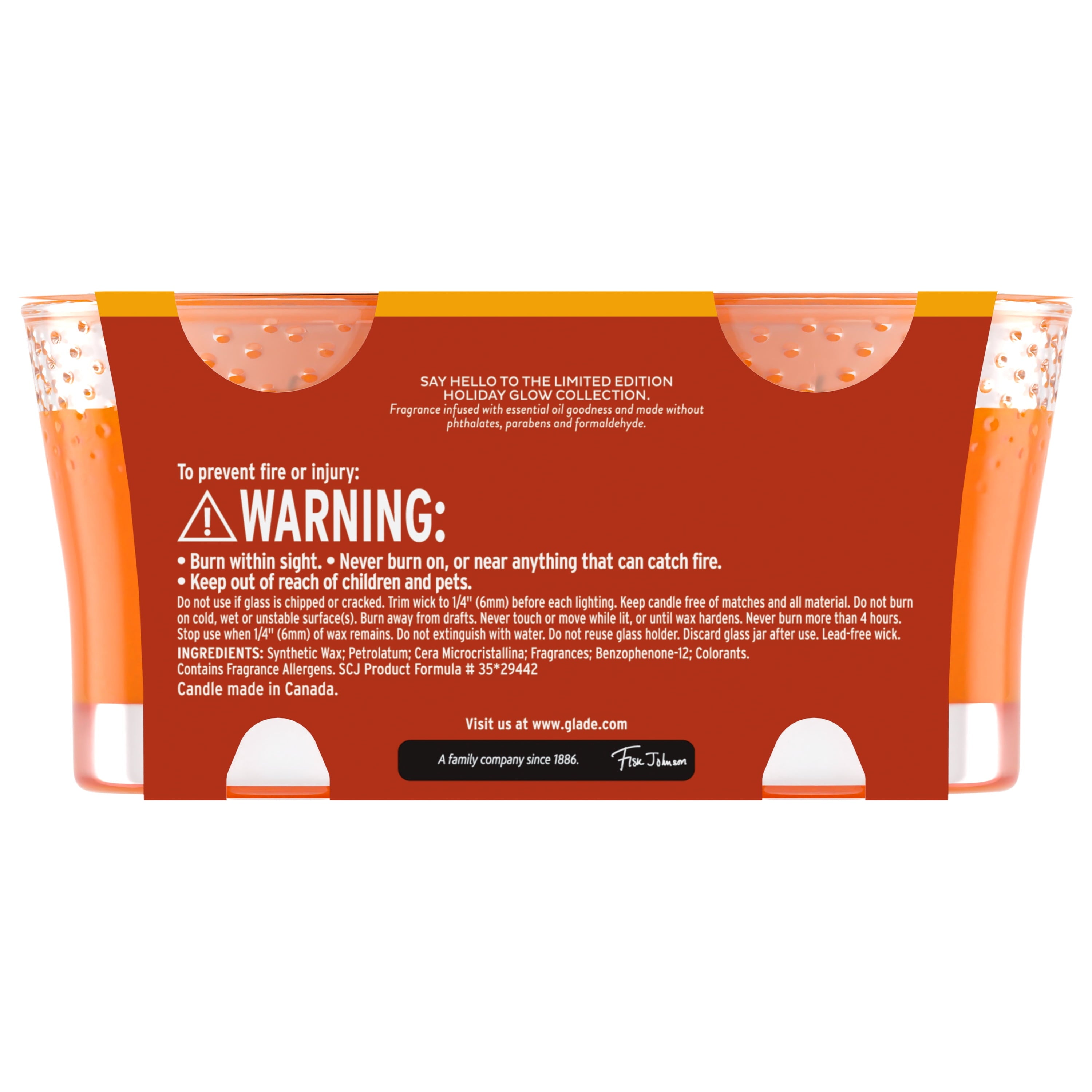 Glade 1 Wick Scented Candle, Golden Pumpkin & Spice, Fragrance Infused with Essential Oils, 3.4 oz