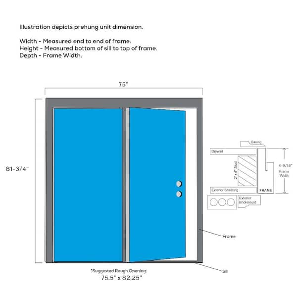 72 in. x 80 in. Full Lite Primed Steel Stationary Patio Glass Door Panel with Screen