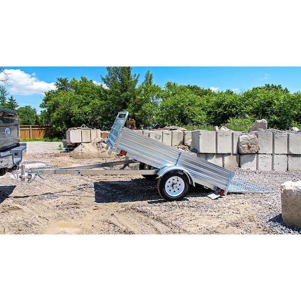 4.5 ft. x 7.5 ft. Single Axle Galvanized Utility Trailer Kit with Drive-Up Gate