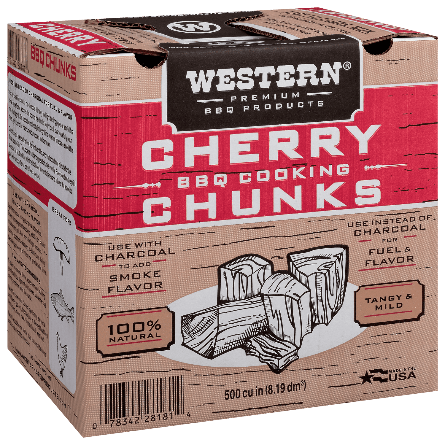 Western 500 CU in Cherry Smoking Wood Chunk Box