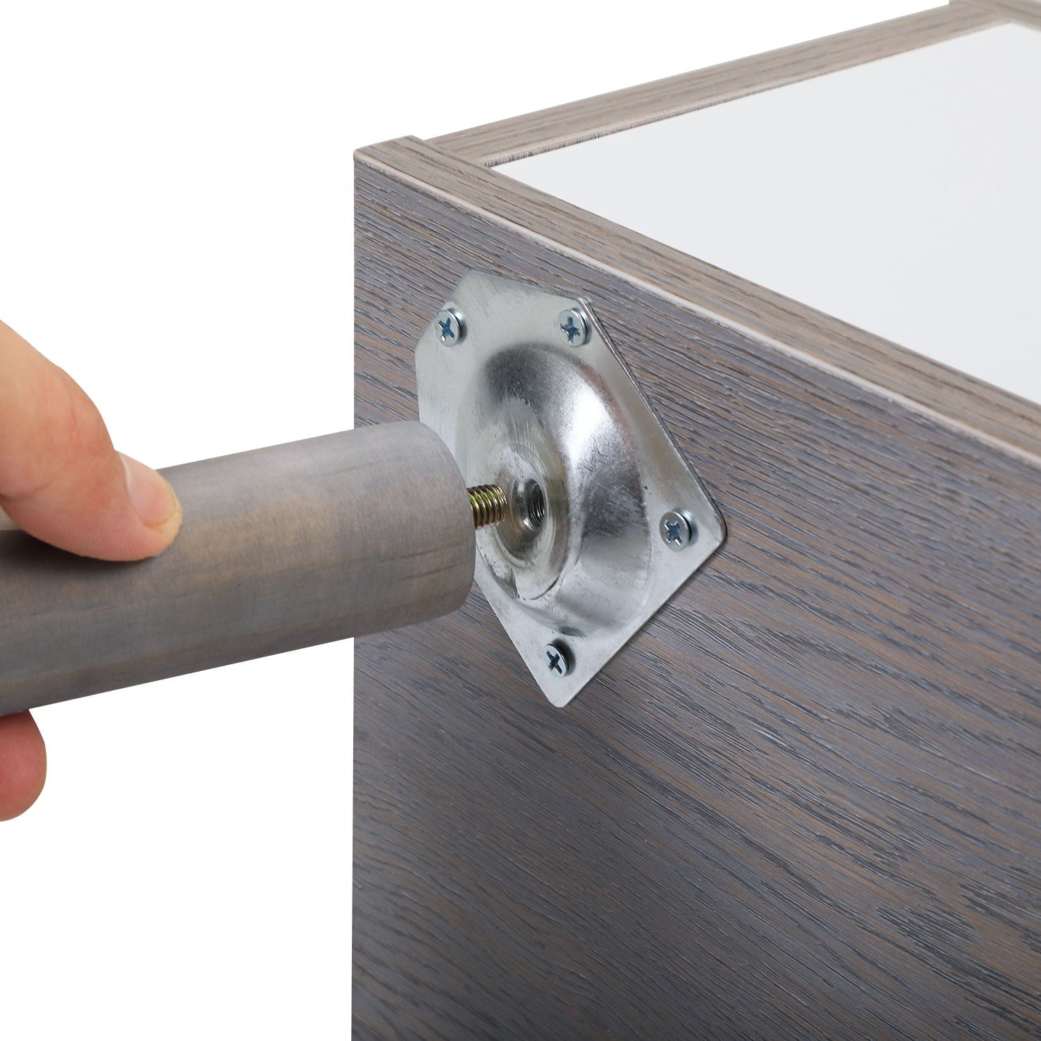 Sesslife Night Stand Set of 2, Solid Wood Legs Furniture Bedside Table, Modern End Side Table with a Drawer, Versatile Nightstand, Side Table for Home & Office, Gray+White