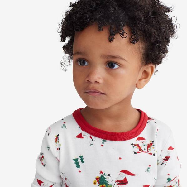 Company Cotton Organic Santa 5 Red/White Pajama Set