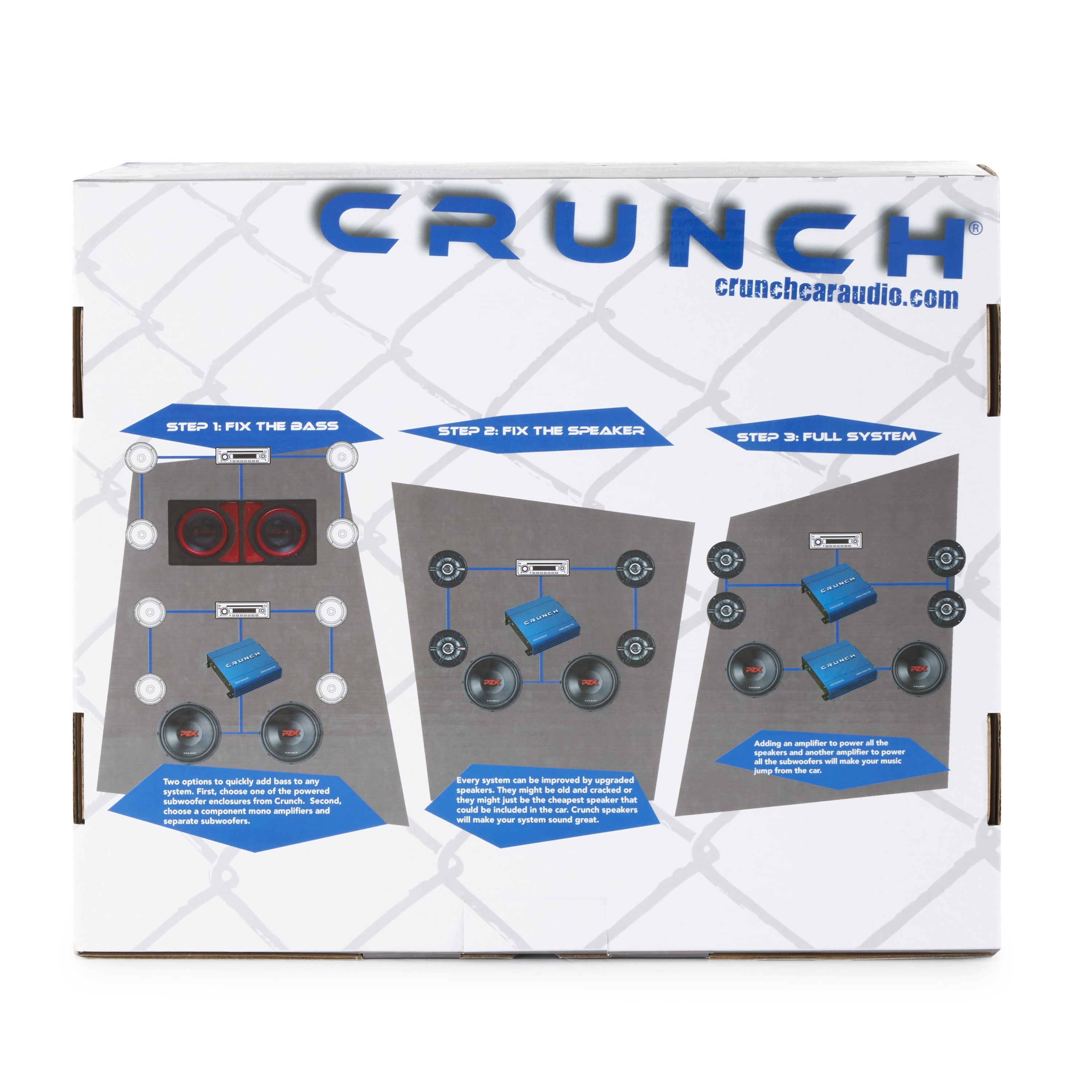 Crunch PowerDriveX 1000 Watt 4 Channel Exclusive Blue A/B Car Stereo Amplifier