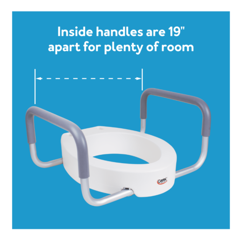 Raised Toilet Seat with Handles, Standard Elongated Toilets