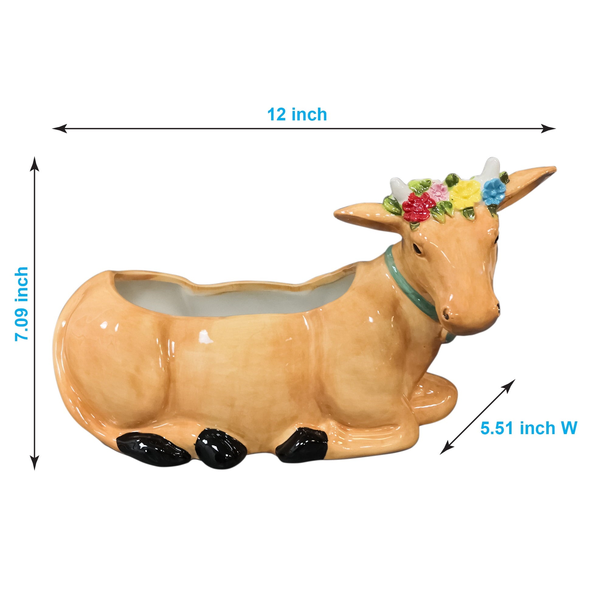 The Pioneer Woman Brown Cow Planter, Stoneware, 6 in opening