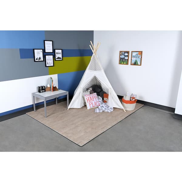 Reversible Driftwood/Black Faux Wood 24 in. x 24 in. x 0.47 in. Foam Mats (4-Pack)