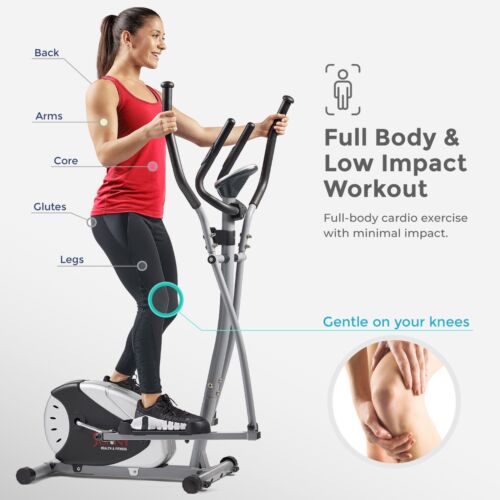 Sunny Health Fitness Stepping Elliptical Machine Cross Trainer w/ SunnyFit App