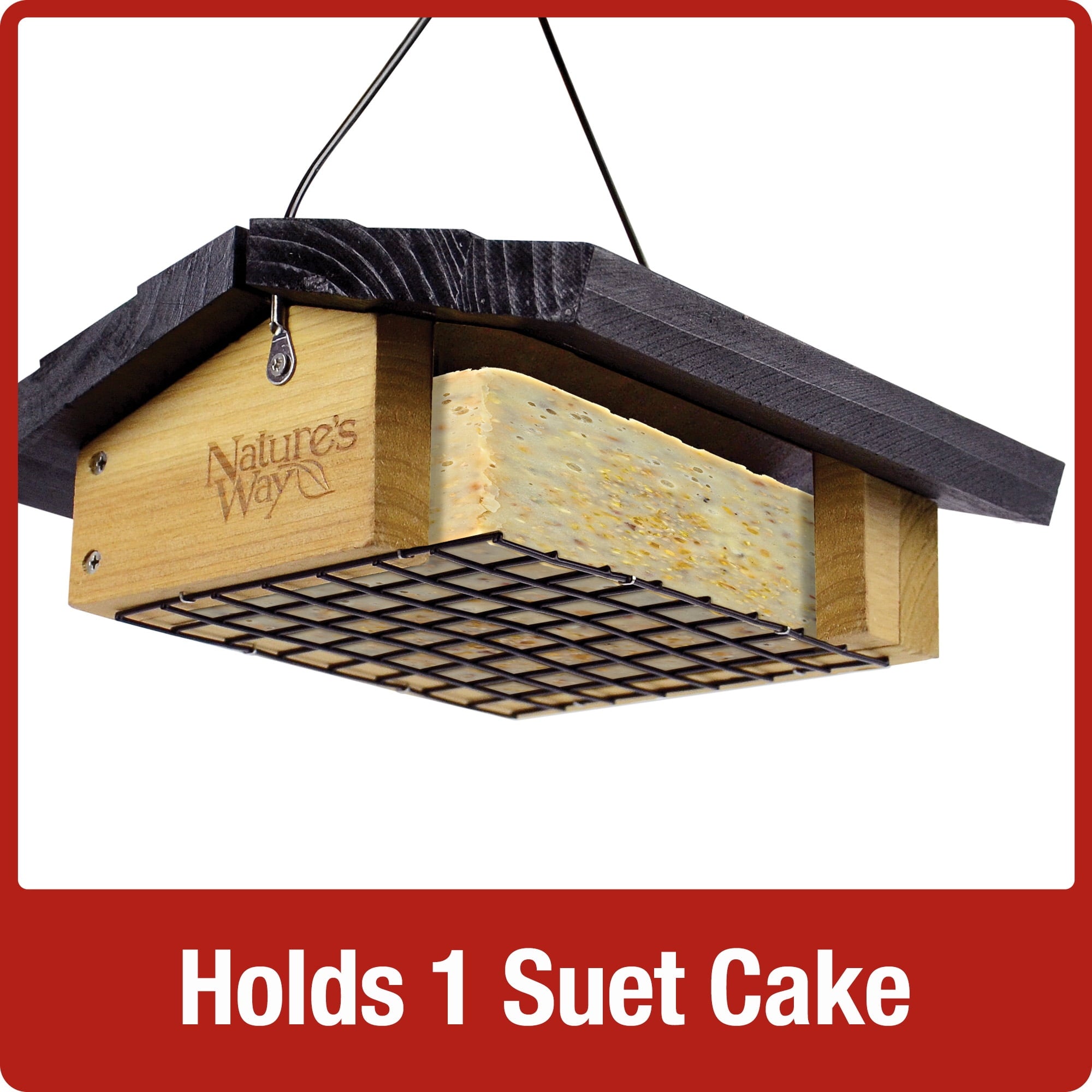 Nature's Way Cedar Suet Upside-Down Bird Feeder 1 Cake, Brown