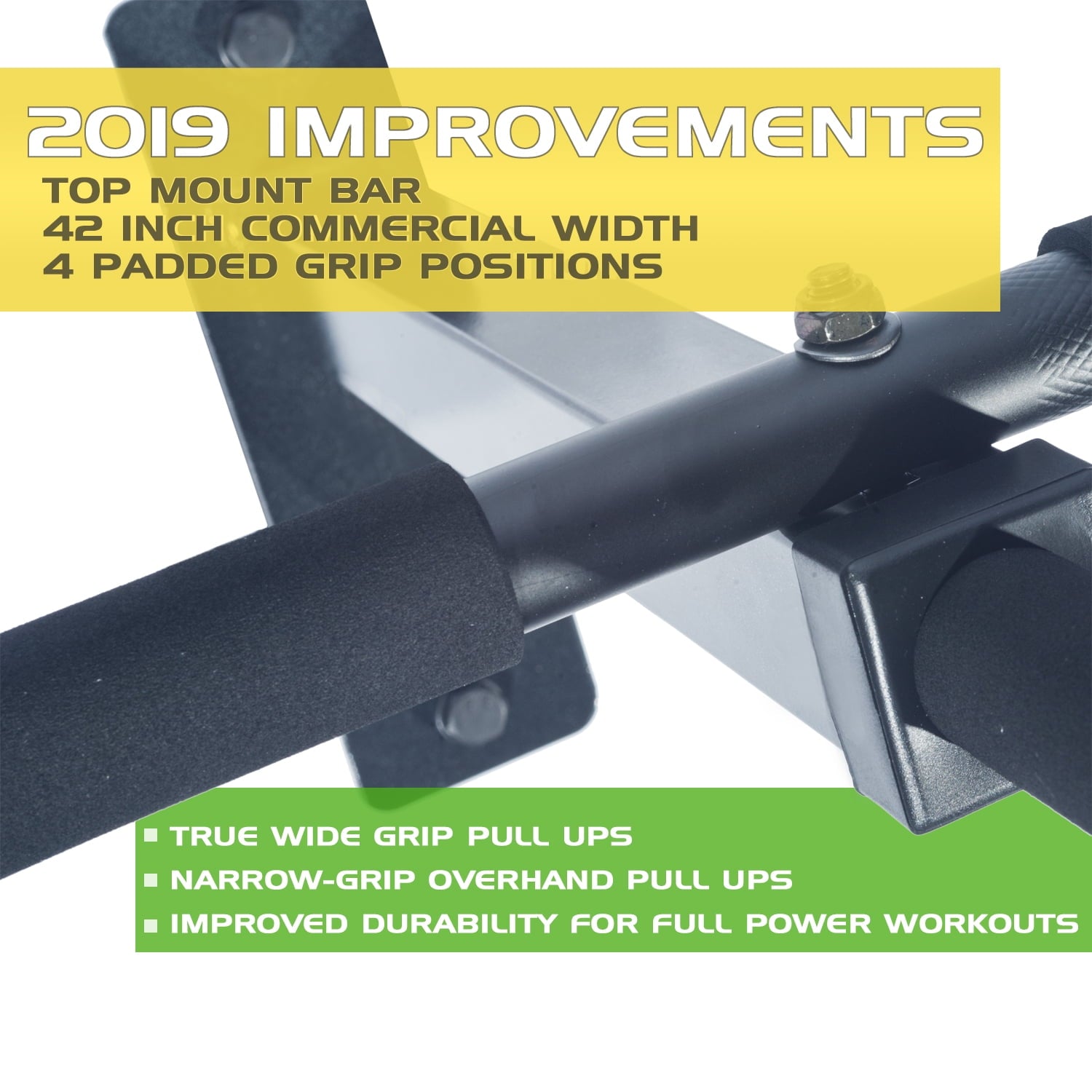 Ultimate Body Press Wall Mount Workout Pull Up Bar with 4 Grip Positions