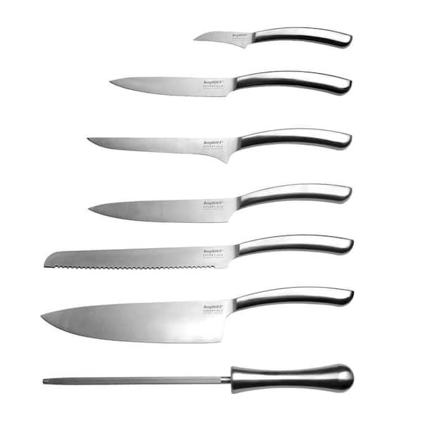 Essentials Concavo 8-Piece Stainless Steel Knife Set with Block