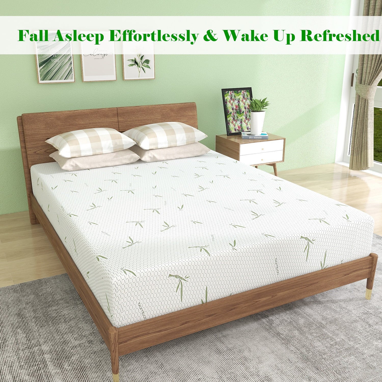 Mattress, 10 inch Memory Foam Mattress Bed in a Box,with Green Tea Cooling Gel, Made in USA