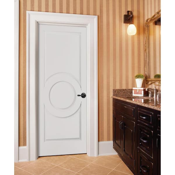 24 in. x 80 in. Primed C3340 3-Panel Solid Core Premium Composite Interior Door Slab