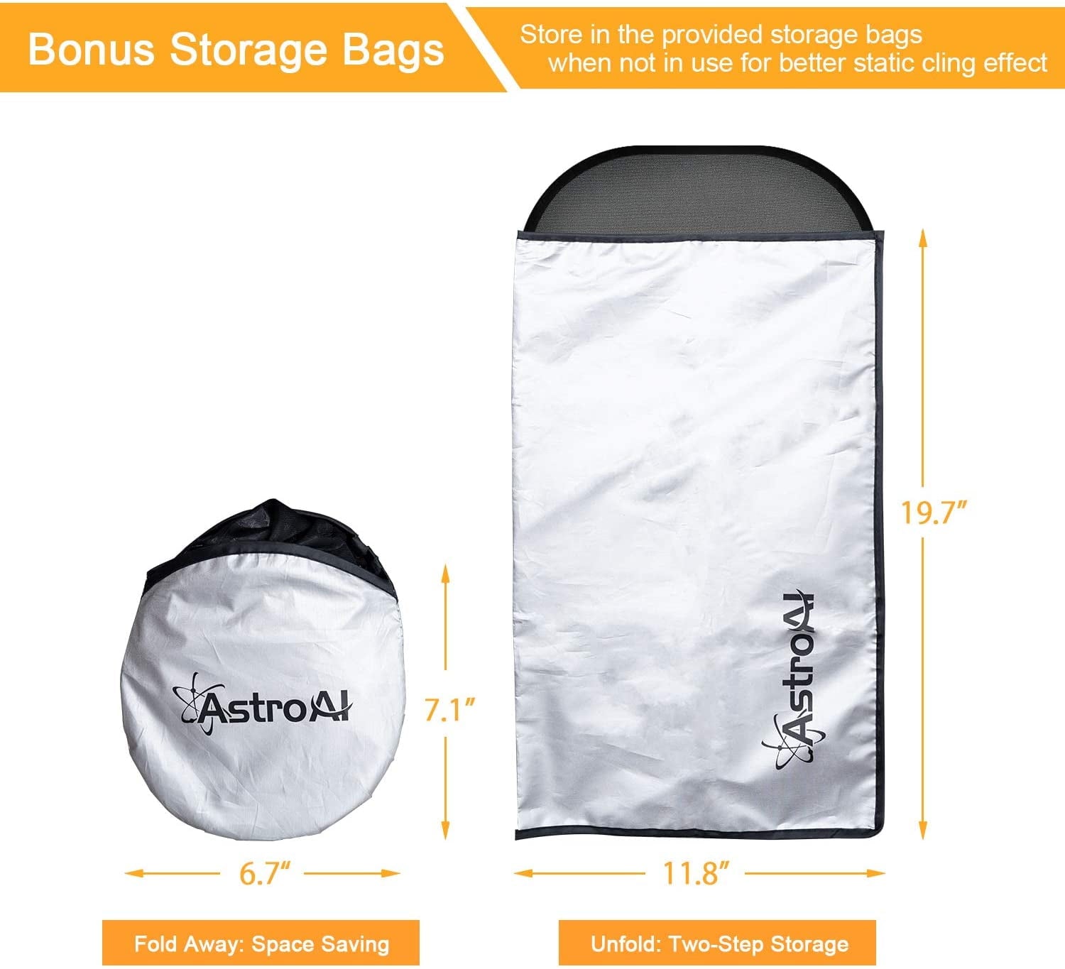 AstroAI Car Window Shade -2 Pack Semi Transparent & 2 Pack Transparent- 20