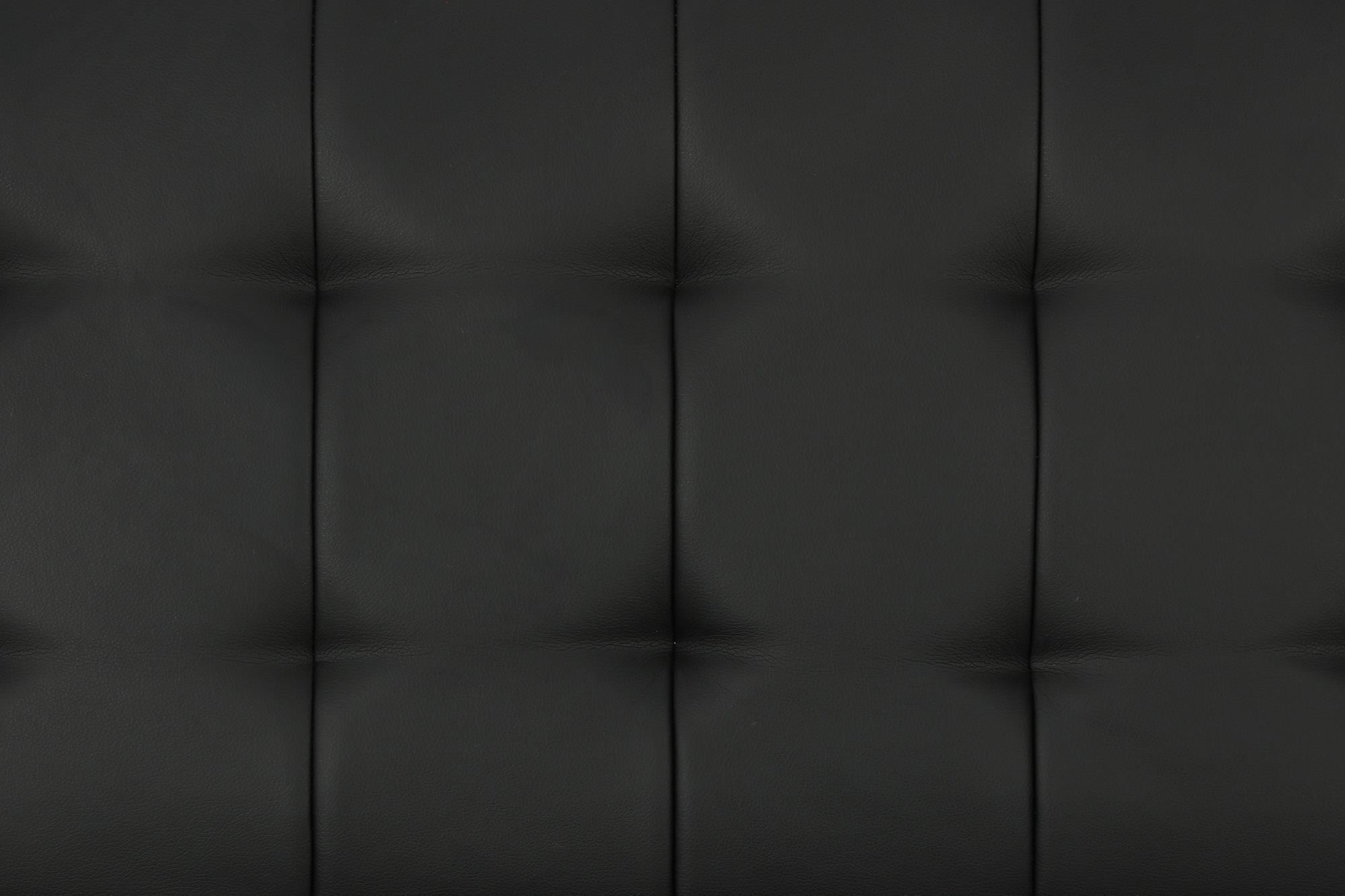 River Street Designs Emily Convertible Tufted Futon Sofa, Black Faux Leather