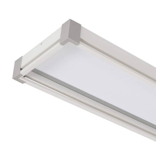 Sebastian 48 in. x 13 in. Modern White Satin Nickel CCT Selectable LED Flush Mount Ceiling Light 4000 Dimmable Lumens