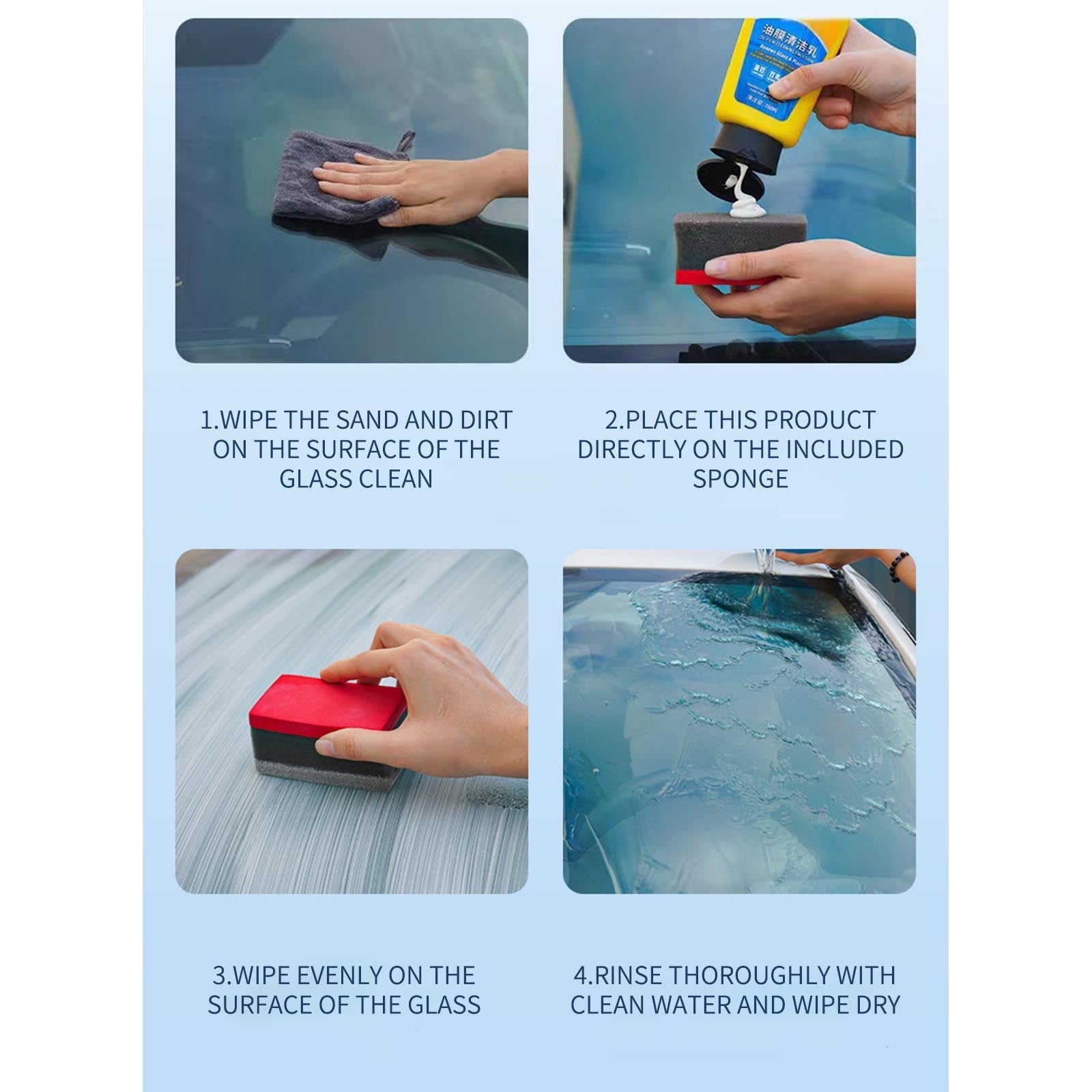 Popular Car Oil Film Cleaning Emulsion, Windshield Oil Film Stain Removal, Wiper Oil Film Cleaning Agent 150ml