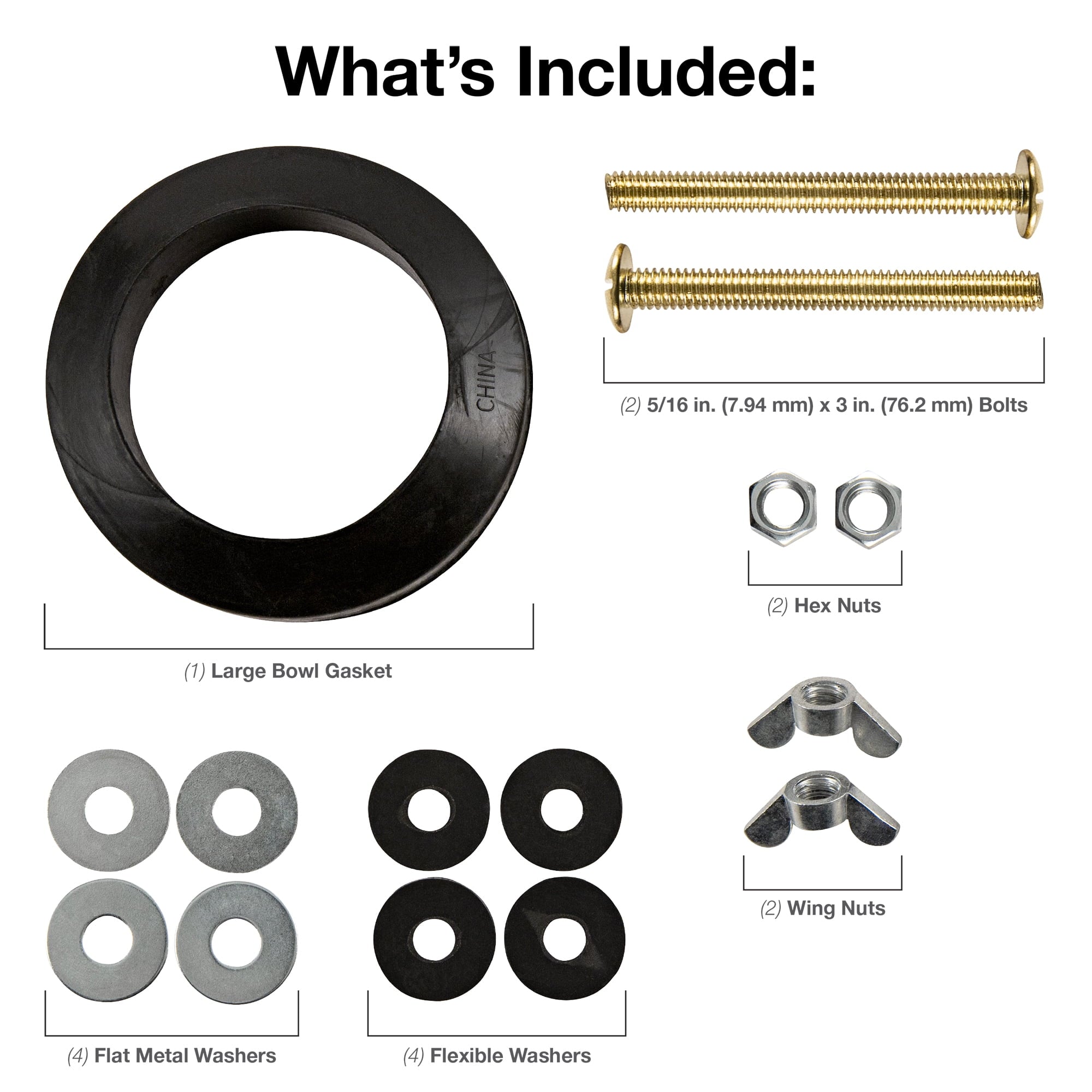 Hyper Tough Toilet Tank to Bowl Bolt and Gasket Kit