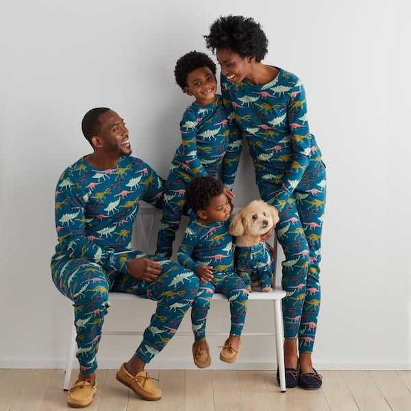 Company Organic Cotton Matching Family Pajamas Kid's Unisex 14/16 Dino Navy Multi Pajama Set